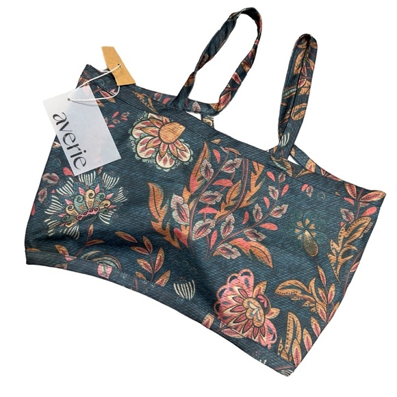 Averie Halley Midi Slit Skirt & Knotted Top Pink & Saffron Floral Leaves Set - Picture 3 of 13